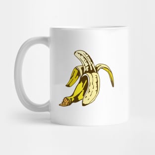 illustration of half peeled banana Mug